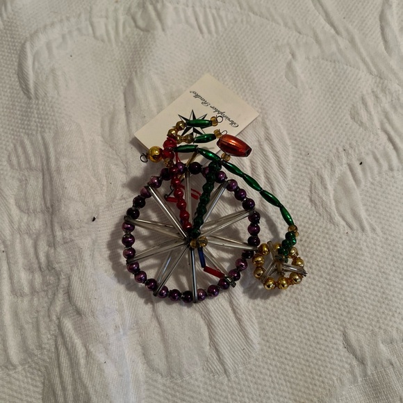 Christopher Radko Unicycle Bicycle Beaded Christmas Ornament Build For One 1998 - Picture 5 of 5